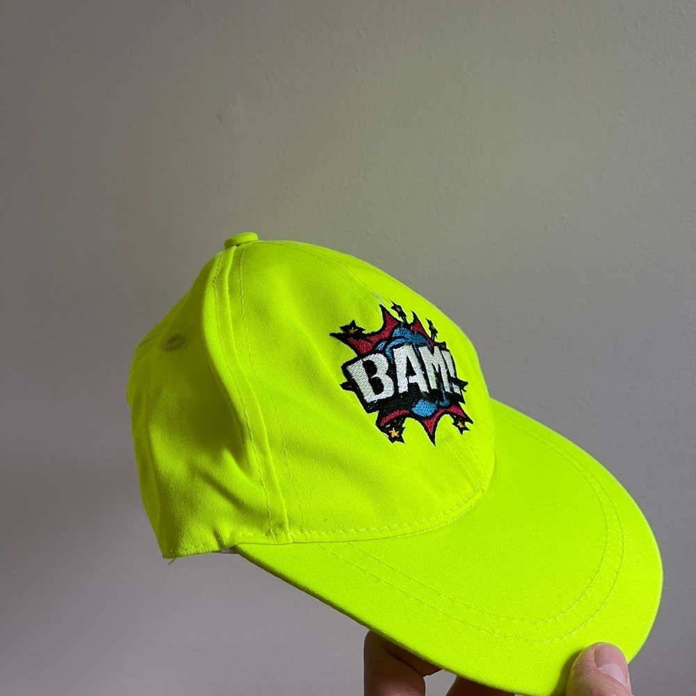 Neon Yellow BAM! Hat Snapback By Prime Threads - Picture 2 of 5